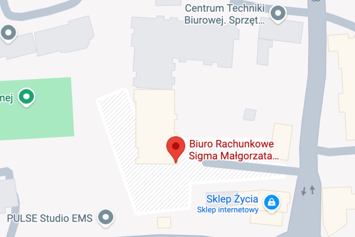 Mapa Google z lokalizacją biura Sigma w Zielonej Górze