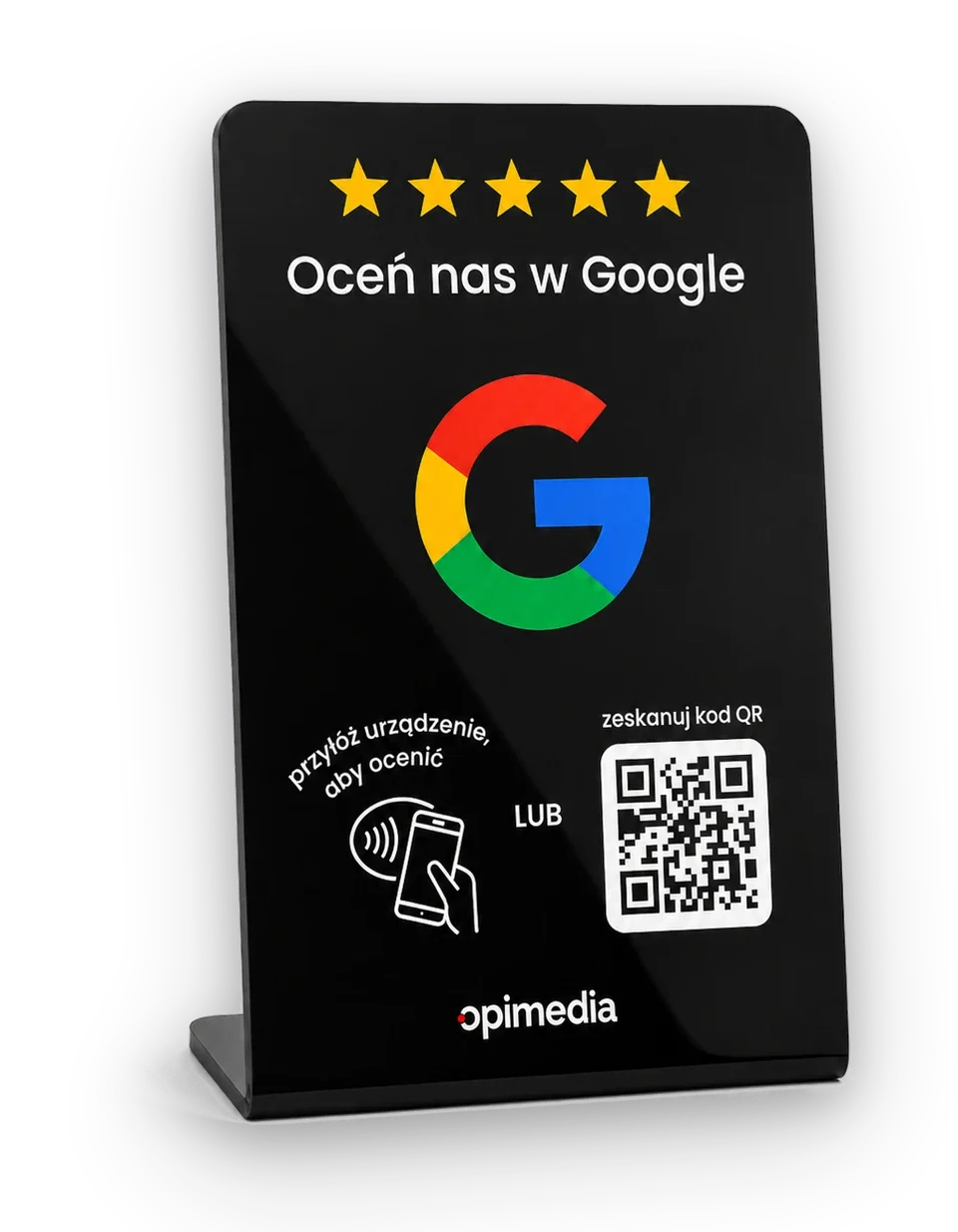 Stojak NFC do zbierania opinii w Google